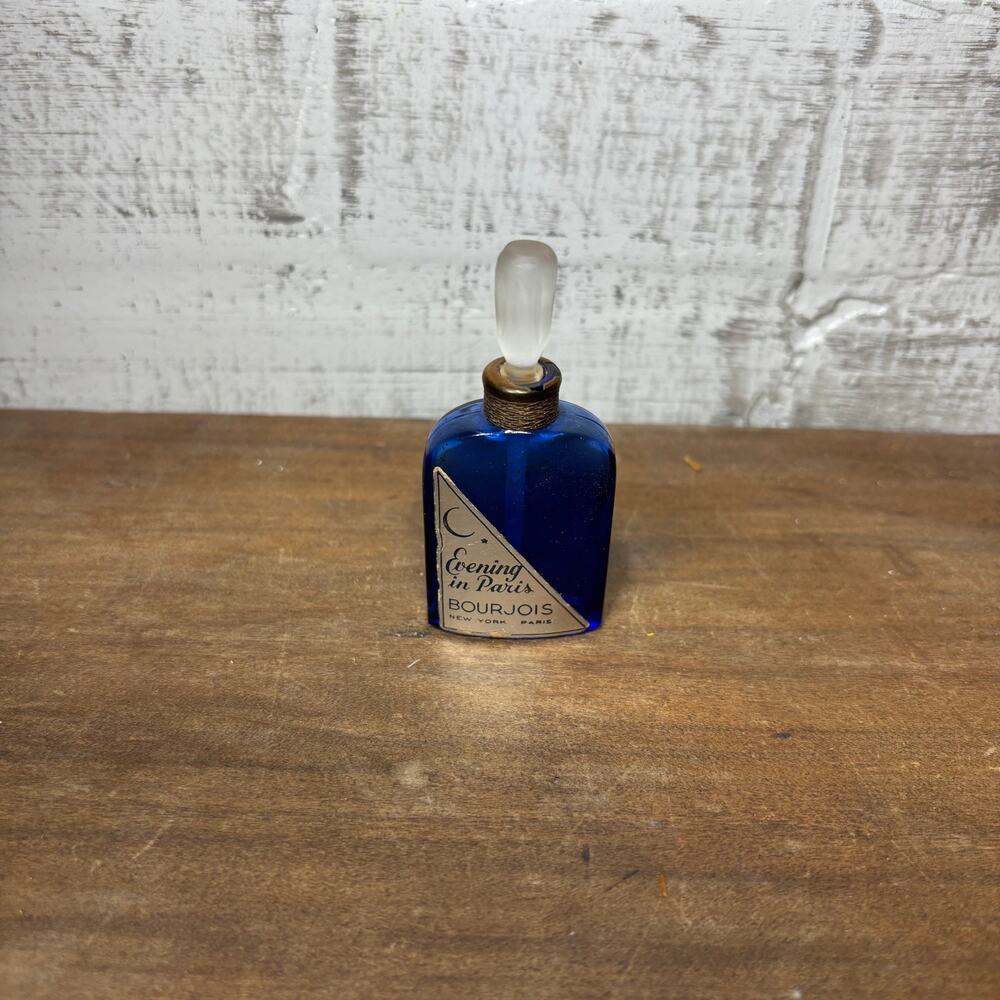Vintage Evening in Paris Bourjois Cobalt Blue Perfume Bottle
